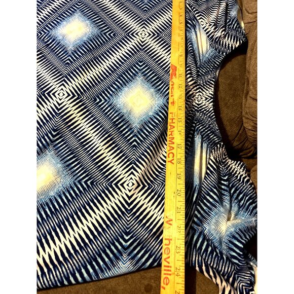 Geometric Print Tunic Dress XL Crochet Trim Flare Sleeveless Flowy Beach Comfort - Picture 4 of 8